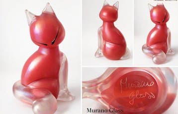 Figuur - Murano Glass Gatto stilizzato firmato - Muranoglas, Antiek en Kunst