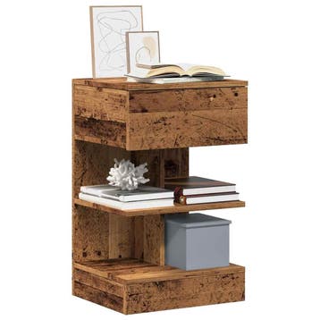 vidaXL Nachtkastjes 2 st 40x35x65 cm bewerkt hout oud, Minder dan 45 cm, Verzenden, Nieuw, 55 tot 70 cm