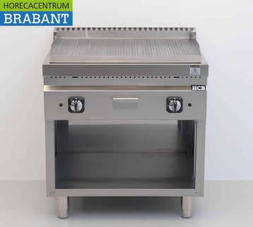 HCB RVS Bakplaat Geribbeld 13 kW 80 cm GAS Horeca, Ophalen of Verzenden, Nieuw in verpakking