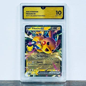 Pokémon Graded card - Pikachu ex 054- 30th Anniversary –, Nieuw