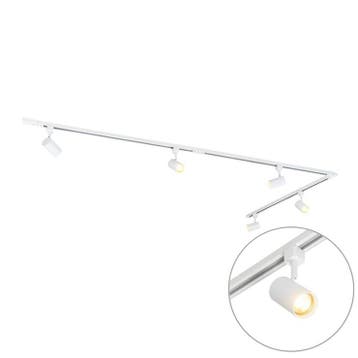Qazqa 1-fase railsysteem set met 5 spots GU10, 286 cm, Ophalen of Verzenden, Nieuw in verpakking, Verlichting