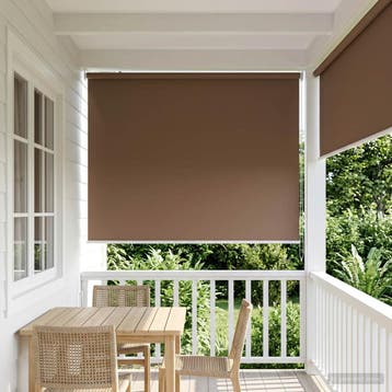 vidaXL Buitenrolgordijn UV-bescherming Taupe 145 x 230 cm (B, Verzenden, Nieuw