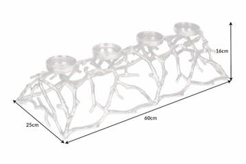 Elegante kaarsenhouder ABSTRACT 60cm zilver voor 4 kaarsen -, Ophalen of Verzenden, Nieuw
