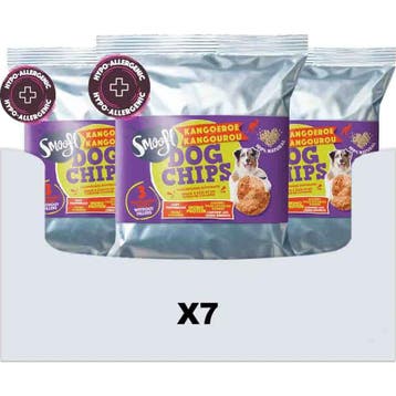 7x Smoofl Hondensnack Dog Chips Kangoeroe 50 gr, Verzenden, Hond