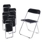 Klapstoel set van 6 Pornainen 74x46x47 cm zwart [en.casa], Huis en Inrichting, Stoelen, Verzenden, Nieuw