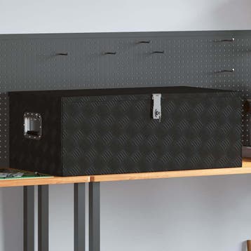 vidaXL Opbergbox 100x55x37 cm aluminium zwart, Verzenden, Nieuw