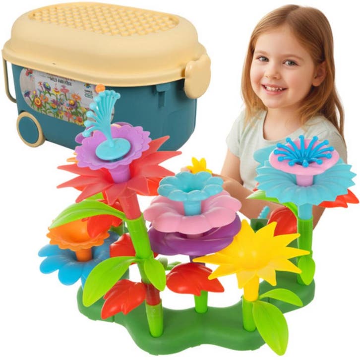 Kruzzel Bloemen bouwset 139-delig – kleurrijk constructie., Kinderen en Baby's, Speelgoed | Overig, Nieuw, Ophalen of Verzenden