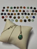 50 natuurlijke edelstenen. Zilver 925 – verwisselbaar. -