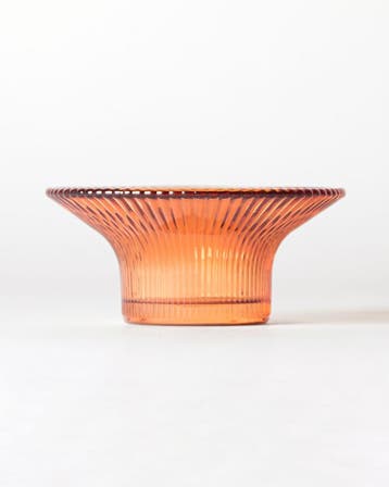 HEMA Theelichthouder 11x5cm Zwier glas ribbel oranje, Hobby en Vrije tijd, Theezakjes, Verzenden