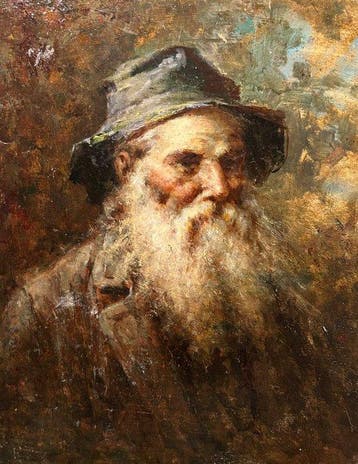 Nazzareno Sidoli (1879–1969) - Ritratto di Vecchio, Antiek en Kunst