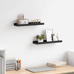 vidaXL Fotoplanken 2 st 40x9x3 cm MDF zwart, Verzenden, Nieuw