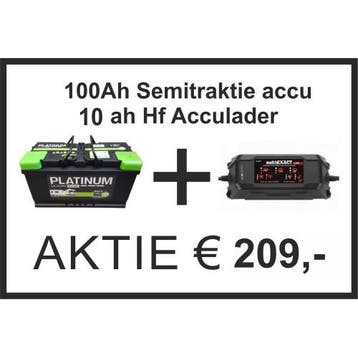 Combi Platinum 100ah semitraktie accu + 10ah Lader, Verzenden, Nieuw