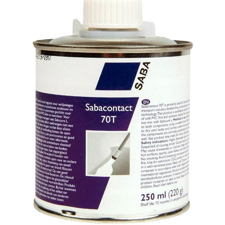 Saba PVC zeildoek lijm 70T 250ml - Lijm voor zeildoek - afd, Doe-het-zelf en Verbouw, Overige Doe-het-zelf en Verbouw, Nieuw, Ophalen of Verzenden