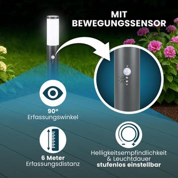 Padlamp Dahlia met sensor Antraciet (Verlichting), Tuin en Terras, Buitenverlichting, Verzenden, Nieuw