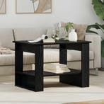 vidaXL Salontafel Zwart Eiken 72 x 50 x 50 cm Bewerkt hout, 50 tot 75 cm, Verzenden, Nieuw, 50 tot 100 cm