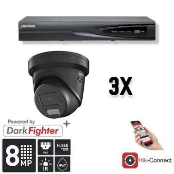 Hikvision Set 3x Turret 8MP + Recorder &, Ophalen of Verzenden, Nieuw