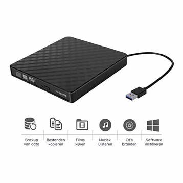 M-Iconic Externe CD/DVD Speler en Brander - Optische drive, Ophalen of Verzenden, Zo goed als nieuw