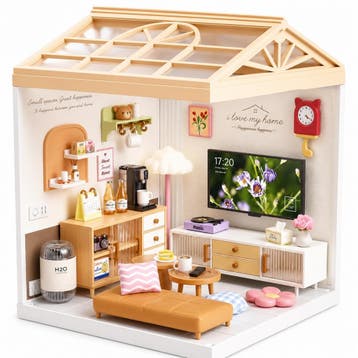 Dreamy mini house Woonkamer Livingroom met ledlamp DIY Mo..., Verzenden, Nieuw