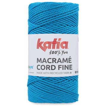 Katia Macramé Cord Fine - 211 Turquoise - Gerecycled Katoe, Ophalen of Verzenden, Nieuw