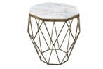 Design bijzettafel DIAMOND 50cm wit marmer messing metaal -, Ophalen of Verzenden, Nieuw