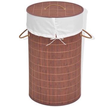 vidaXL Wasmand rond bamboe bruin, Verzenden, Nieuw