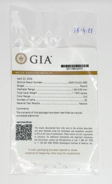 50 pcs Diamant (Natuurlijk) - 1.19 ct - Rond - D, Nieuw