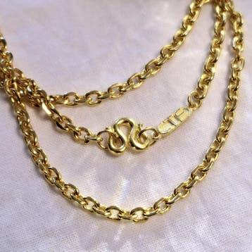 Exclusieve gouden anker schakel ketting met traditionele..., Ophalen of Verzenden, Zo goed als nieuw, Goud, Goud