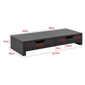 [en.casa] Monitorstandaard verhoger Marttila 60x22x11 cm don, Verzenden, Nieuw in verpakking