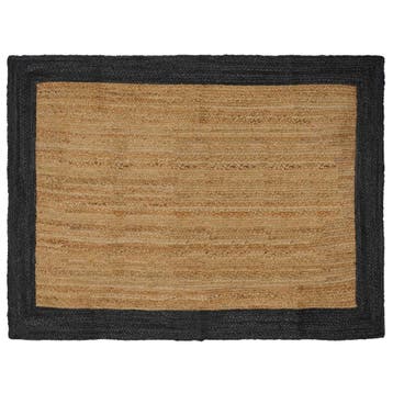 vidaXL Gebied Tapijt Donkergrijs 140 x 200 cm Jute, Huis en Inrichting, Verzenden, Nieuw