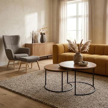 Salontafel Madison Natural | 70 cm | Set van 2 | Starfurn, Ophalen of Verzenden, Nieuw