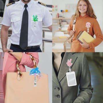 Retractable Badge Reel Clip met Dieren & Koraal - ID Kaartho, Dieren en Toebehoren