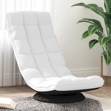 vidaXL Vloerstoel draaibaar 70x51x79 cm stof wit, Verzenden, Nieuw, Wit