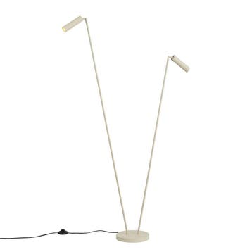Moderne vloerlamp beige 2-lichts GU10 35mm - Thomas, Verzenden, Nieuw, Modern