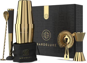 2dekans | BarDeluxe Cocktailset Goud - 5-Delig - RVS -, Ophalen of Verzenden, Zo goed als nieuw