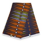 VLISCO stof Hollandais Afrikaanse Wax print - Oranje Groen P, Ophalen of Verzenden, Nieuw