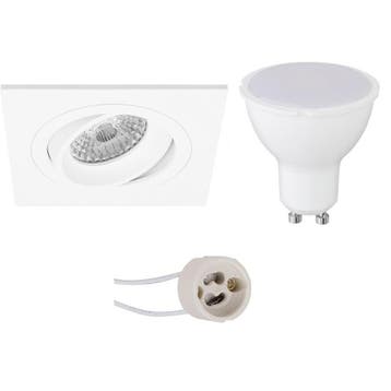 GU10 Inbouwspot Set - Mat Wit - Inbouw Vierkant - Kantelbaar, Ophalen of Verzenden, Nieuw, Overige fittingen, Plafondspot of Wandspot