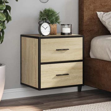vidaXL Nachtkastje wandgemonteerd 40x31x39,5 cm sonoma, Verzenden, Nieuw, Hout