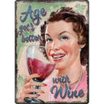 Wandbord - Age Get’s Better With Wine, Ophalen of Verzenden, Nieuw