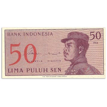Indonesië 50 Sen 1964 UNC, Verzenden