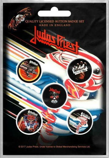 Judas Priest button Turbo 5-pack officiële merchandise, Ophalen of Verzenden, Nieuw, Gebruiksvoorwerp
