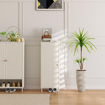 Schoenenkast Coleraine 115x43x35  cm cremewit [en.casa], Huis en Inrichting, Kasten | Schoenenkasten, Verzenden, Nieuw