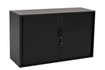 Lage roldeurkast zwart STOR 120x43x72,5, Ophalen of Verzenden, Nieuw