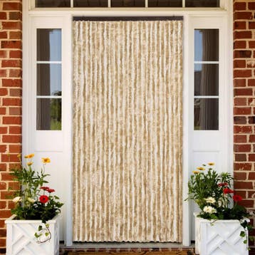 vidaXL Vliegengordijn 100x230 cm chenille beige, Verzenden, Nieuw, Beige
