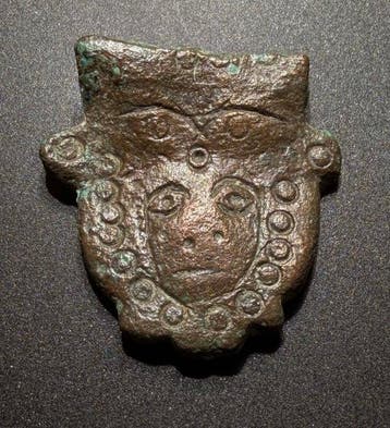 Oud-Romeins Brons Hoofd van de held Hercules met een