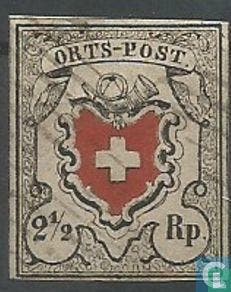 Zwitserland - Posthoorn en wapenschild - 1850, Verzenden, Gestempeld