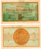 Duitsland 50 Milliarden Mark Crailsheim 1923 Notgeld grue..., Postzegels en Munten, Munten | Nederland, Verzenden