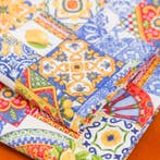 BA183 - Maiolieke stof - Mediterrane patchwork - Meubelstof
