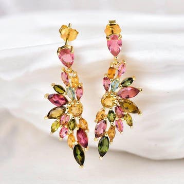 Zonder minimumprijs - Oorbellen Zilver - Tourmaline -, Sieraden, Tassen en Uiterlijk, Oorbellen, Nieuw