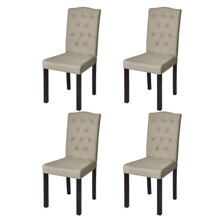 vidaXL Eetkamerstoelen 4 st stof camel, Huis en Inrichting, Stoelen, Nieuw, Verzenden