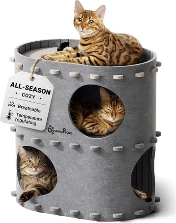 Design Kattenhuis Grijs Vilt - Retourkans: 38% korting, Dieren en Toebehoren, Ophalen of Verzenden, Zo goed als nieuw